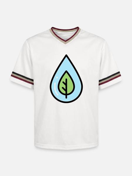 Water Drop Leaf Eco - Unisex Football Style Mesh T-Shirt - offwhite/burgundy