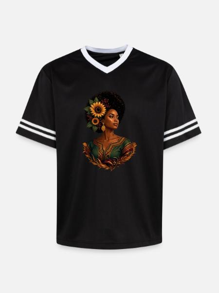 Couronne de tournesol afro - T-shirt de foot unisexe en mesh - blanc cassé/bordeaux
