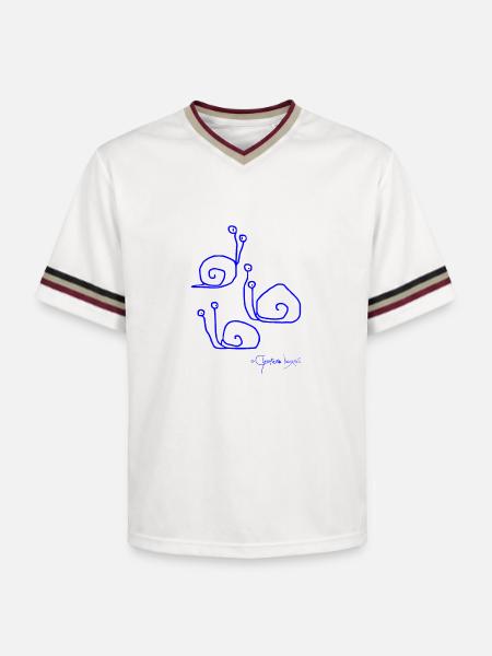 Snailmeeting © Chyropterum Innoxius - Unisex Football Style Mesh T-Shirt - offwhite/burgundy