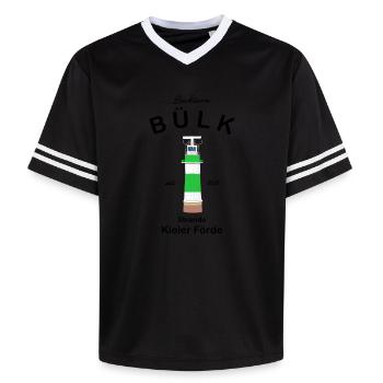 Leuchtturm Bülk, Strande, Kieler Förde, Ostsee - Unisex Football Style Mesh T-Shirt - Offwhite/Bordeaux - Vorne - AI Model Male 178 light (178cm) & AI Model Male 178 dark (178cm)