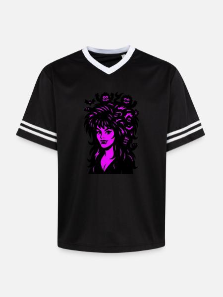 Vampire lady with superhair! - Unisex Football Style Mesh T-Shirt - offwhite/burgundy
