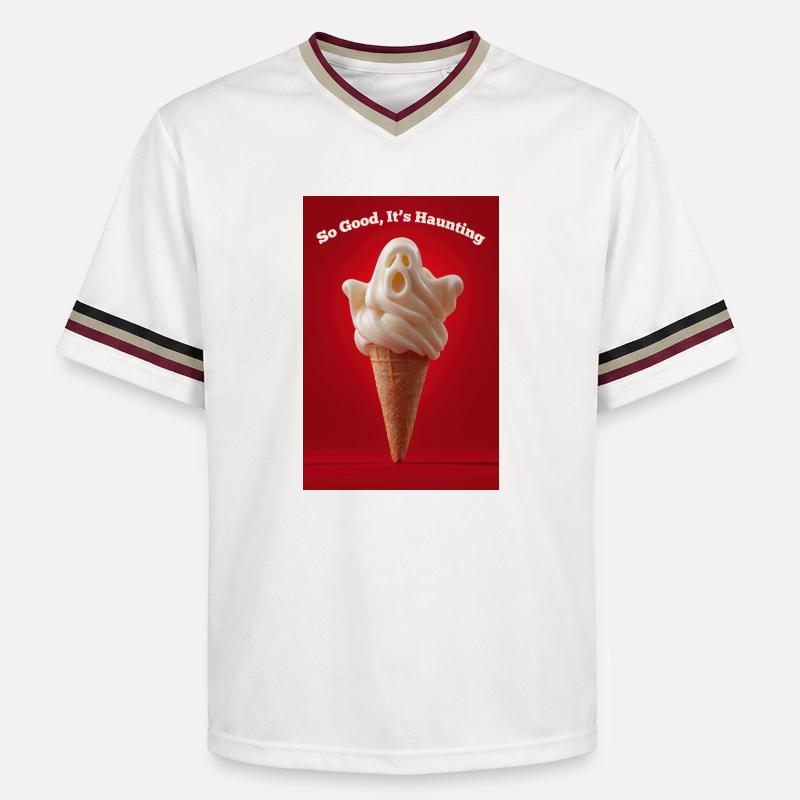 Tellement bon, c’est obsédant - T-shirt de foot unisexe en mesh - blanc cassé/bordeaux