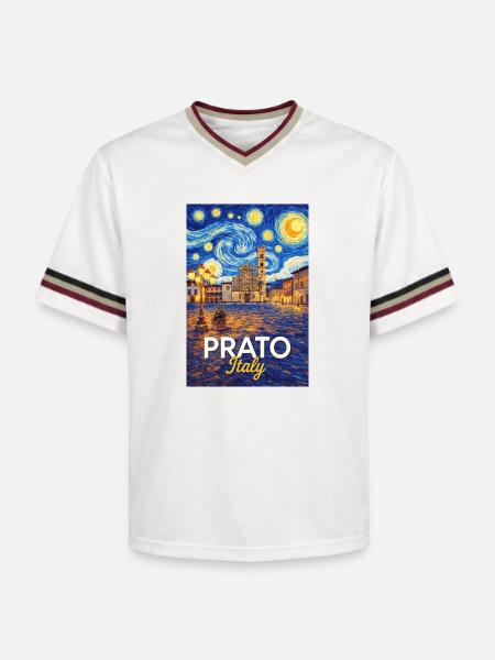 Prato, Italy. - Unisex Football Style Mesh T-Shirt - offwhite/burgundy