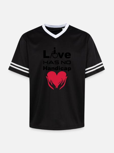 Love has no Handicap - Unisex Football Style Mesh T-Shirt - offwhite/burgundy
