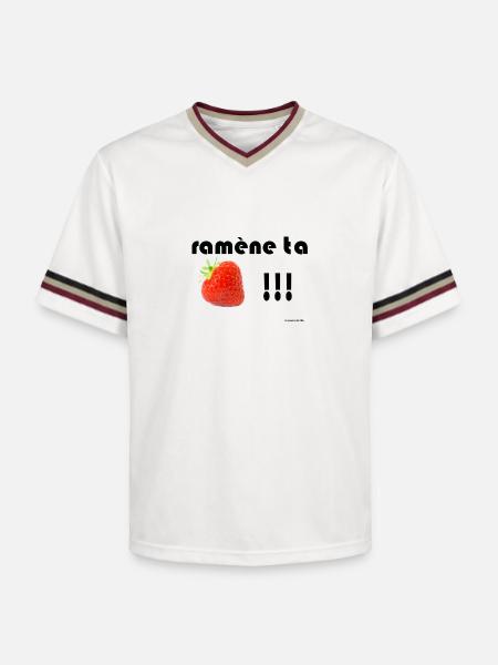 back your strawberry - Unisex Football Style Mesh T-Shirt - offwhite/burgundy