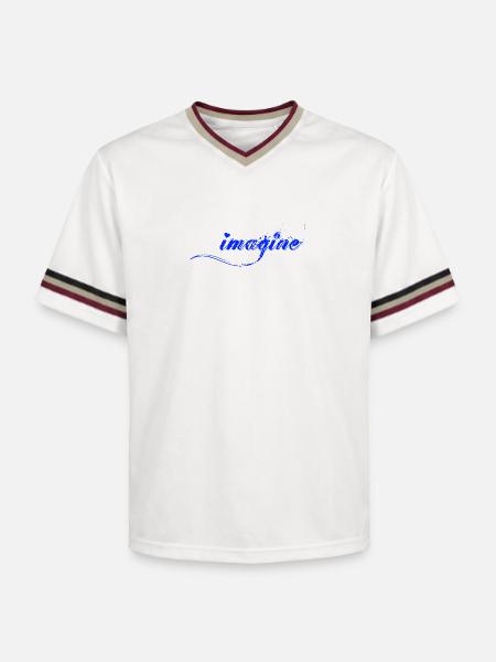 Imagine - Unisex Football Style Mesh T-Shirt - Offwhite/Bordeaux