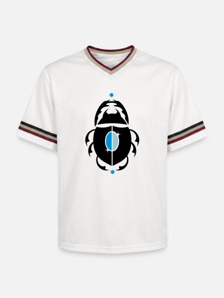 Skarabaeus Glückskäfer - Unisex Football Style Mesh T-Shirt - offwhite/burgundy