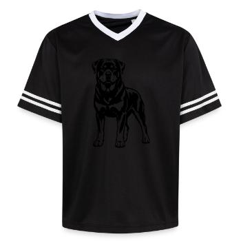 Rottweiler - Unisex Football Style Mesh T-Shirt - offwhite/burgundy - Front - AI Model Male 178 light (178cm) & AI Model Male 178 dark (178cm)