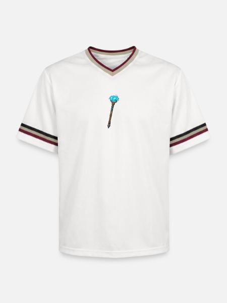 Magischer Kristallstab Blau - Unisex Football Style Mesh T-Shirt - Offwhite/Bordeaux