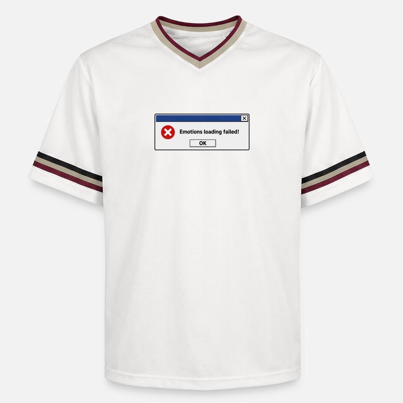 Emotions Loading Failed | Introvertierter Humor - Unisex Football Style Mesh T-Shirt - Offwhite/Bordeaux