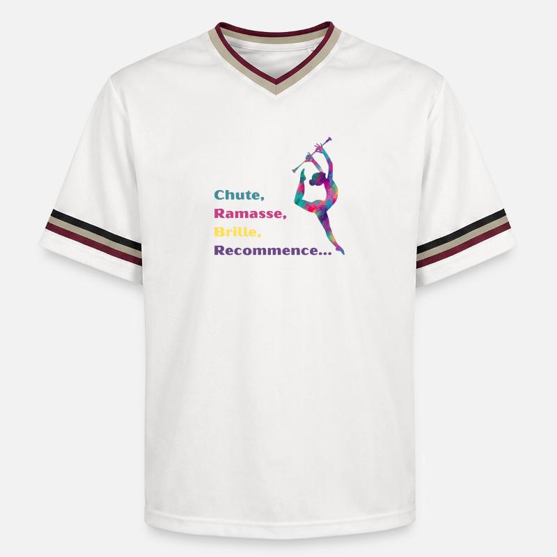 Chute-_Ramasse-_Recommence-- - T-shirt de foot unisexe en mesh - blanc cassé/bordeaux