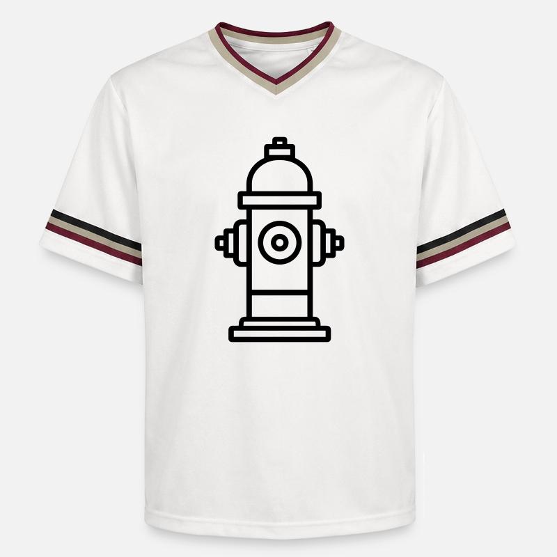 Fire hydrant - Unisex Football Style Mesh T-Shirt - offwhite/burgundy