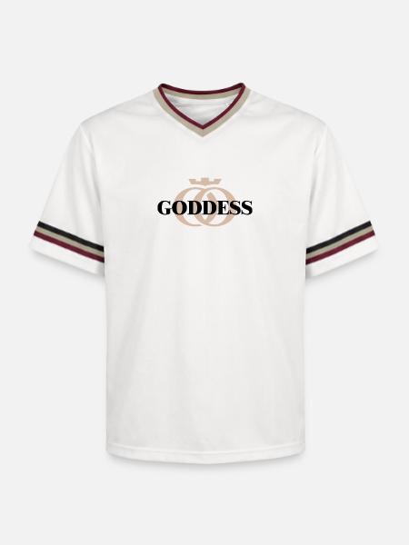GODDESS Oppoline Collection - Unisex Football Style Mesh T-Shirt - offwhite/burgundy