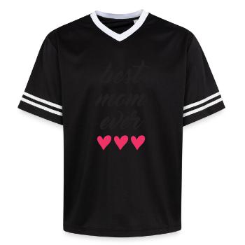 Beste Mutter aller Zeiten - Unisex Football Style Mesh T-Shirt - Offwhite/Bordeaux - Vorne - AI Model Male 178 light (178cm) & AI Model Male 178 dark (178cm)
