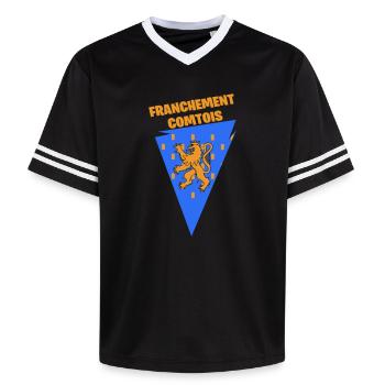 Ehrlich gesagt Comtois - Unisex Football Style Mesh T-Shirt - Offwhite/Bordeaux - Vorne - AI Model Male 178 light (178cm) & AI Model Male 178 dark (178cm)