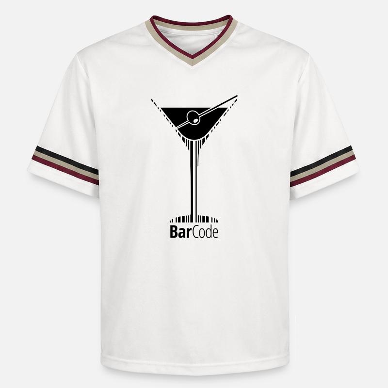 BarCode Martini - Unisex Football Style Mesh T-Shirt - Offwhite/Bordeaux