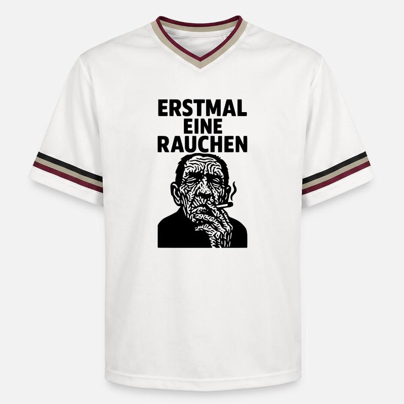 Fumer une première - T-shirt de foot unisexe en mesh - blanc cassé/bordeaux