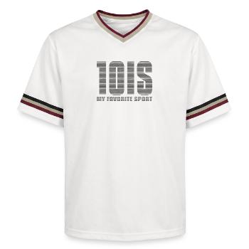 Le tennis, mon sport favori - T-shirt de foot unisexe en mesh - blanc cassé/bordeaux - Devant - AI Model Male 178 light (178cm) & AI Model Male 178 dark (178cm)