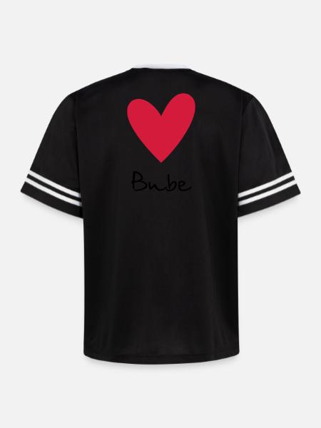 Herz Bube Herzbube Geschenk - Unisex Football Style Mesh T-Shirt - Offwhite/Bordeaux