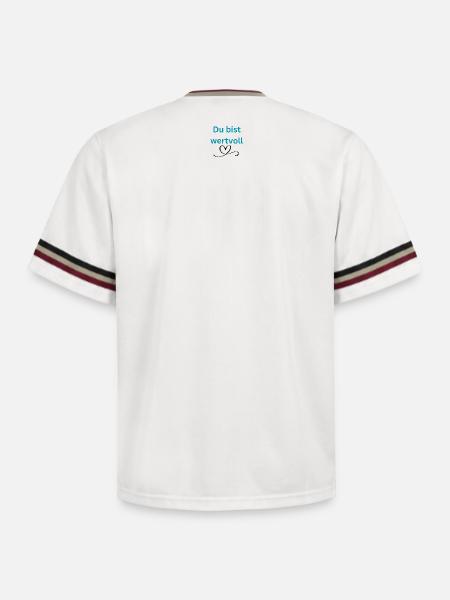 LIEBEVOLL wertvoll - Unisex Football Style Mesh T-Shirt - Offwhite/Bordeaux