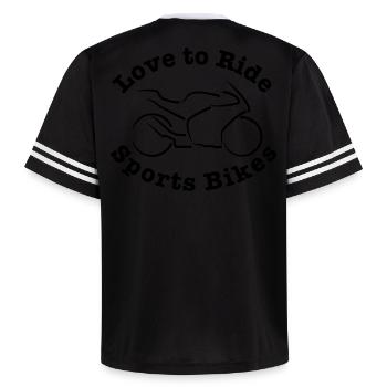 Les motards aiment faire des motos de sport - T-shirt de foot unisexe en mesh - blanc cassé/bordeaux - Dos - AI Model Male 178 dark (178cm)
