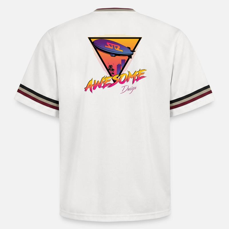 Dirigeable - T-shirt de foot unisexe en mesh - blanc cassé/bordeaux