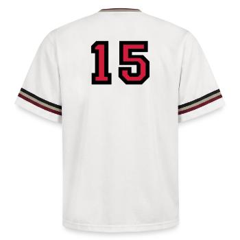 Le numéro 15 - Le numéro de quinze - T-shirt de foot unisexe en mesh - blanc cassé/bordeaux - Dos - AI Model Male 178 dark (178cm)