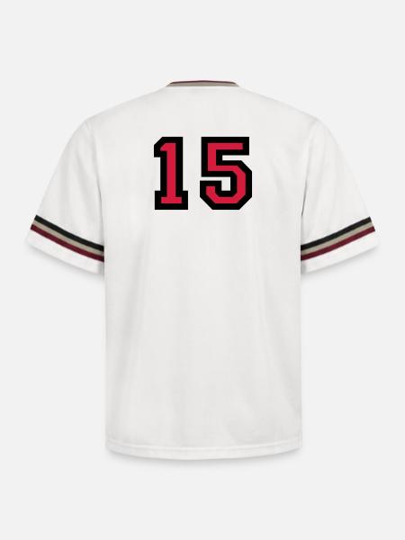 The number 15 - number fifteen - Unisex Football Style Mesh T-Shirt - offwhite/burgundy