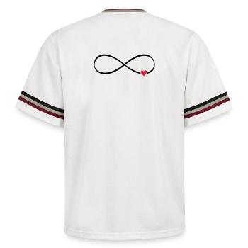 Herz unendlichkeit Zeichen Symbol Geschenk - Unisex Football Style Mesh T-Shirt - Offwhite/Bordeaux - Hinten - AI Model Male 178 dark (178cm)