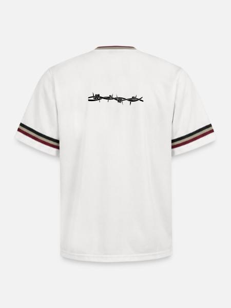 stacheldraht - T-shirt de foot unisexe en mesh - blanc cassé/bordeaux