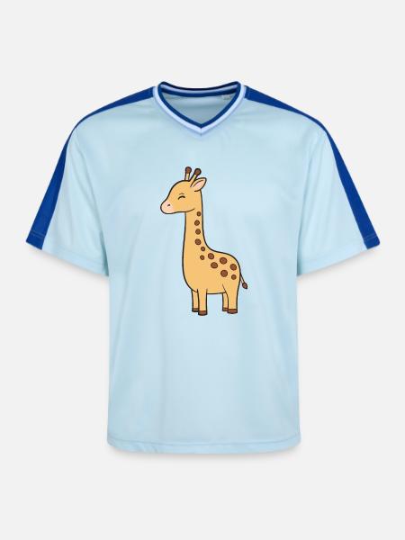 Girafe - T-shirt de foot unisexe en mesh - bleu clair/bleu foncé