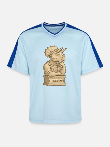 Stoiceratops - T-shirt de foot unisexe en mesh - bleu clair/bleu foncé