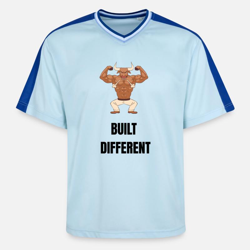 Construit différemment - T-shirt de foot unisexe en mesh - bleu clair/bleu foncé