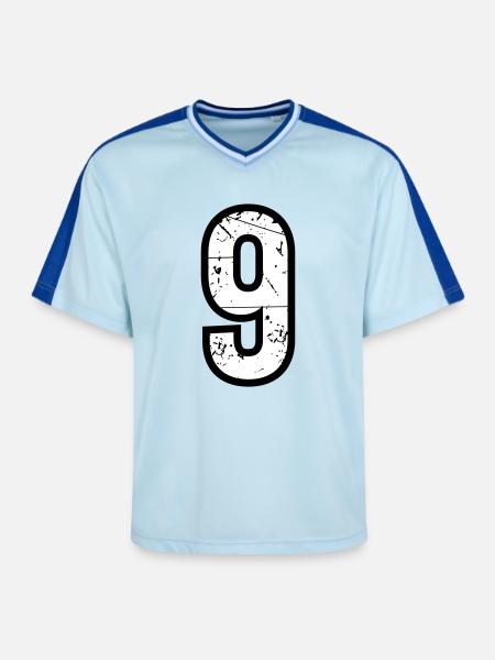 9 - T-shirt de foot unisexe en mesh - bleu clair/bleu foncé