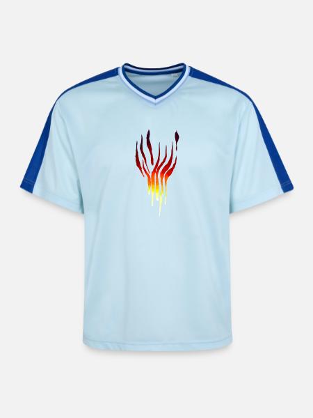 Flames Tribal - Unisex Football Style Mesh T-Shirt - light blue/dark blue