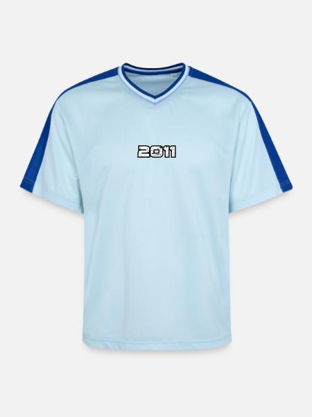 2011 - T-shirt de foot unisexe en mesh - bleu clair/bleu foncé
