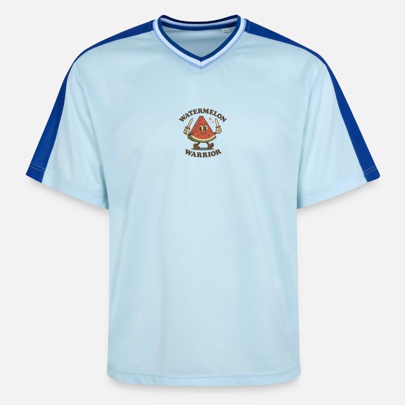 Guerrier pastèque - T-shirt de foot unisexe en mesh - bleu clair/bleu foncé