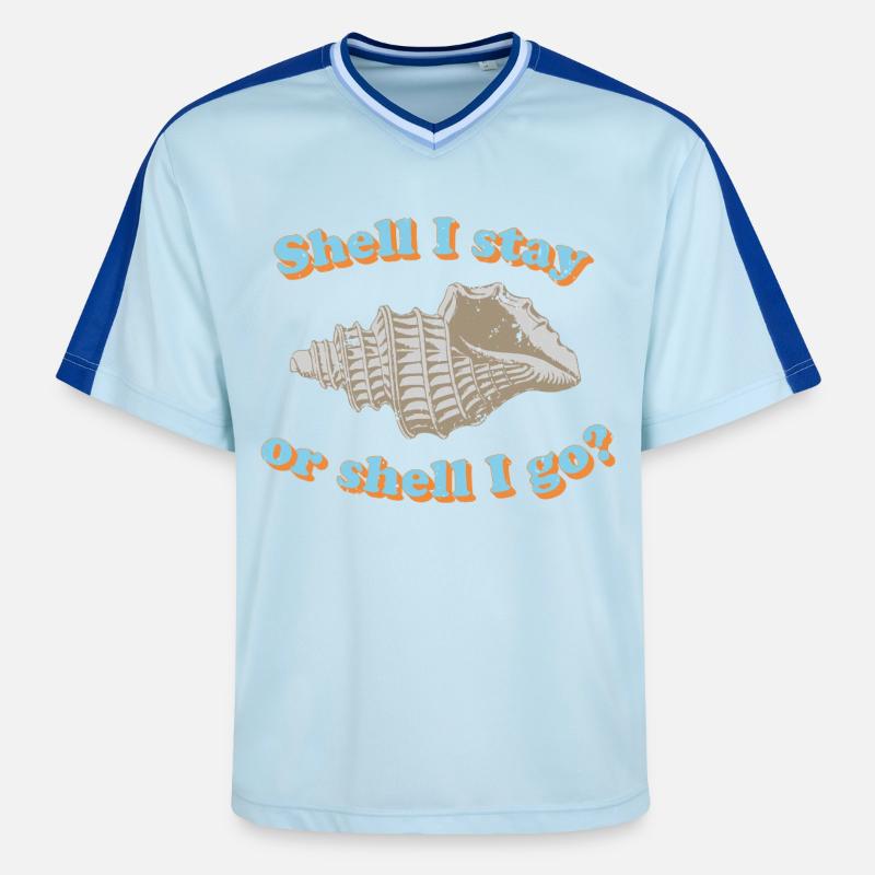 Muschel oder gehen? - Unisex Football Style Mesh T-Shirt - Hellblau/Dunkelblau