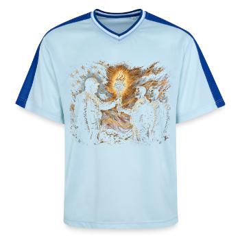 Jour des anciens combattants pour les démocrates - T-shirt de foot unisexe en mesh - bleu clair/bleu foncé - Devant - AI Model Female 172 light (172cm) & AI Model Male 178 dark (178cm)