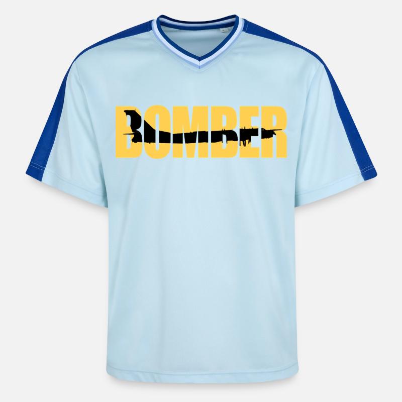 Bomber Tu-95 - Unisex Football Style Mesh T-Shirt - Hellblau/Dunkelblau