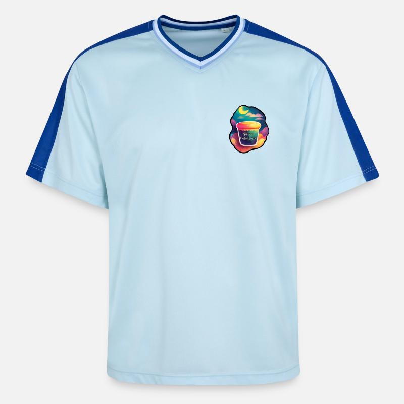 Savourer l'instant présent - T-shirt de foot unisexe en mesh - bleu clair/bleu foncé