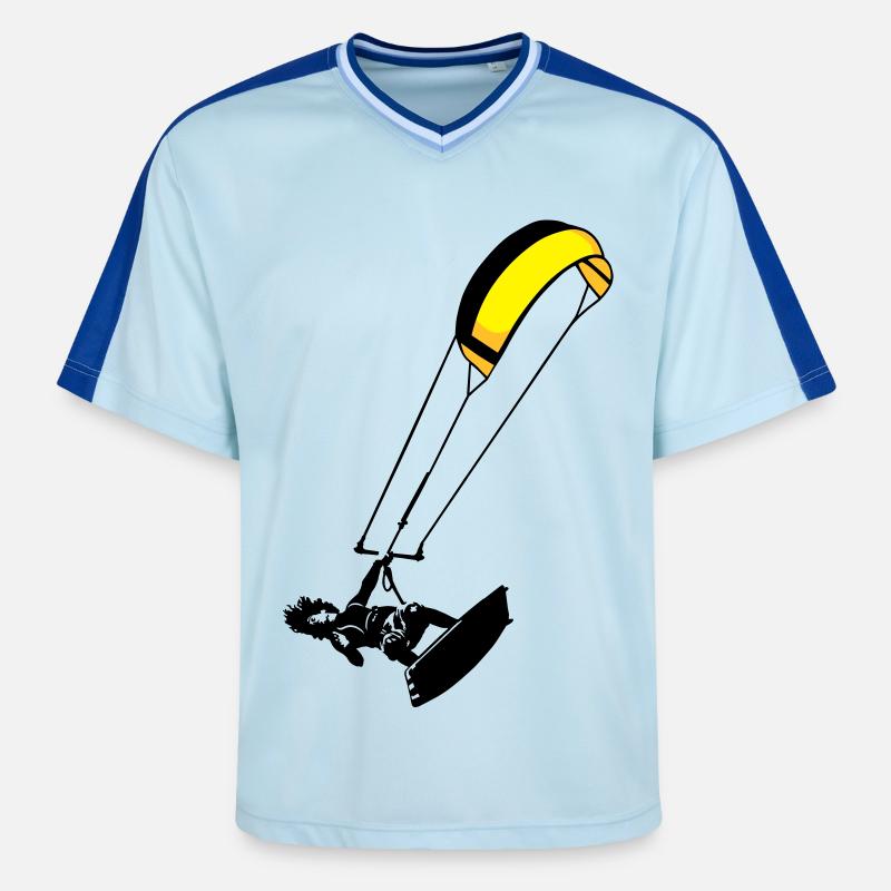 Kitesurfeur flex - T-shirt de foot unisexe en mesh - bleu clair/bleu foncé