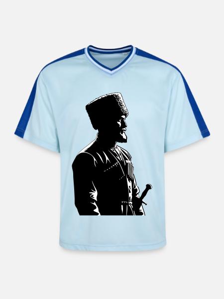 Шейх Мансур - Unisex Football Style Mesh T-Shirt - Hellblau/Dunkelblau