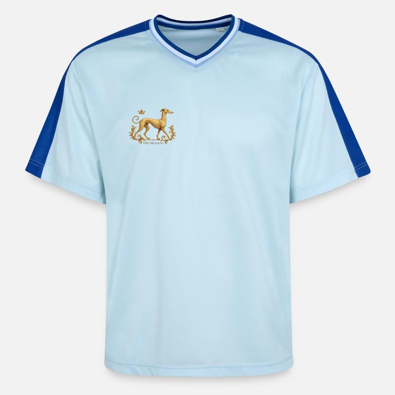 Libérez le Galgo - Broderie n°01 - T-shirt de foot unisexe en mesh - bleu clair/bleu foncé