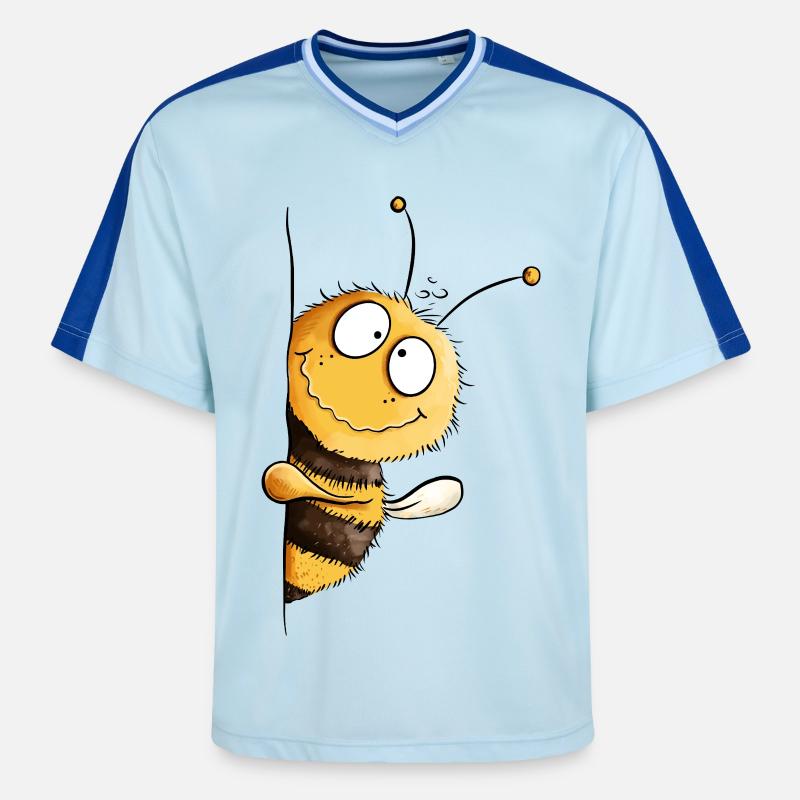 Abeille Espiègle Coucou - T-shirt de foot unisexe en mesh - bleu clair/bleu foncé