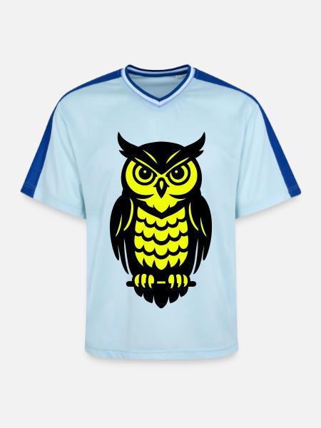 Pop Art hiboux design - T-shirt de foot unisexe en mesh - bleu clair/bleu foncé