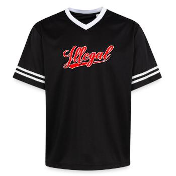 démo illégale illégalement illégale - T-shirt de foot unisexe en mesh - noir/blanc - Devant - AI Model Female 172 light (172cm) & AI Model Male 185 light (185cm)