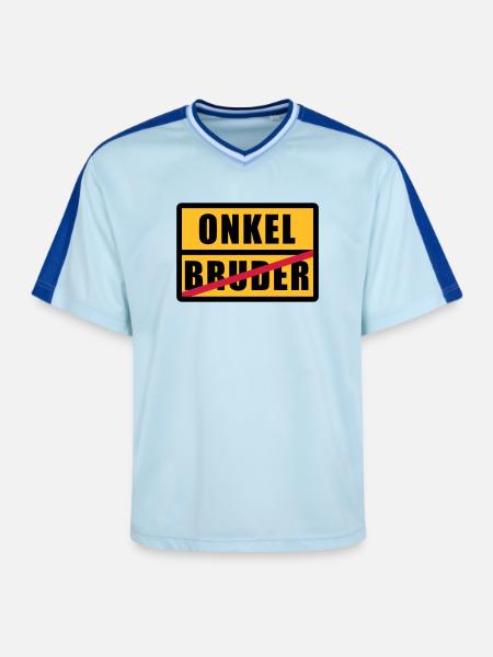 Bruder - Onkel - Unisex Football Style Mesh T-Shirt - Hellblau/Dunkelblau