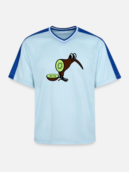 Kiwi - T-shirt de foot unisexe en mesh - bleu clair/bleu foncé