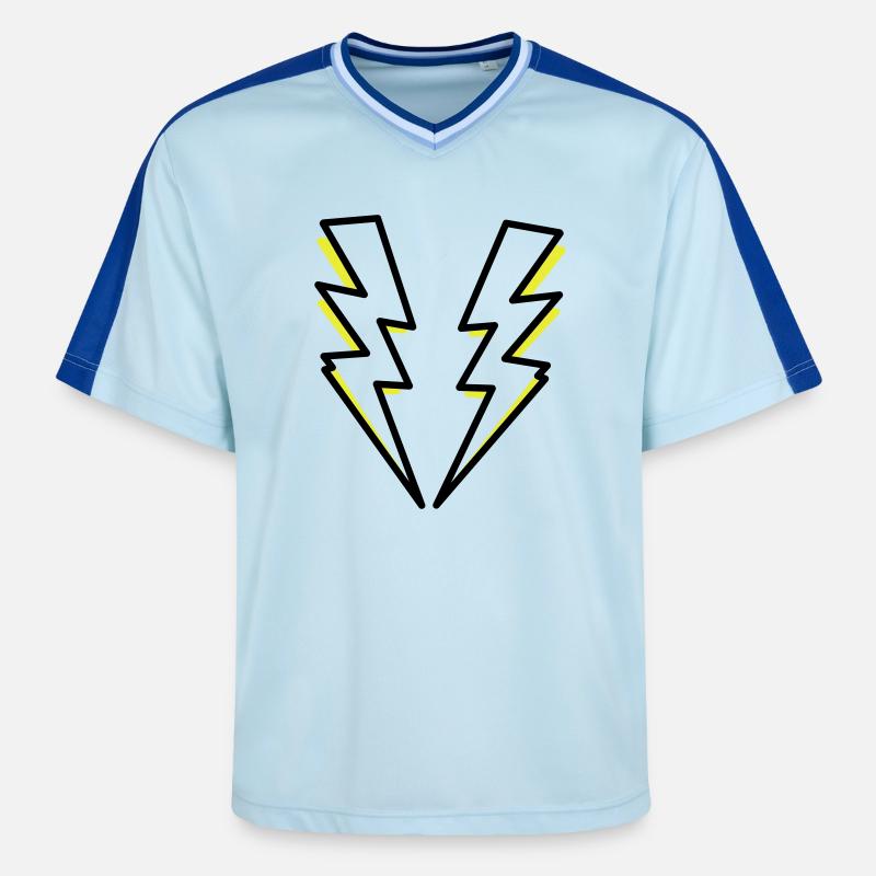 Foudre, flash, flash, - T-shirt de foot unisexe en mesh - bleu clair/bleu foncé